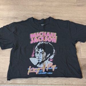Michael Jackson "King of Pop" Graphic Tee - Black with Pink Accents